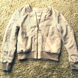 Cream Anthropologie Bomber Jacket